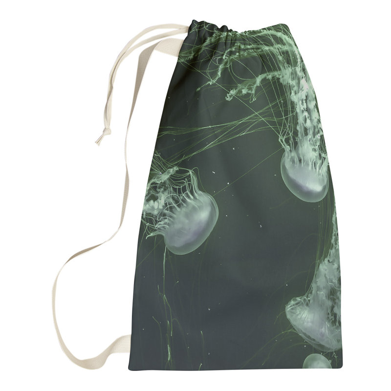 Sac à linge jellyfish, Grand (H 76,5 po x l 29,5 po x P 1,5 po), Vert