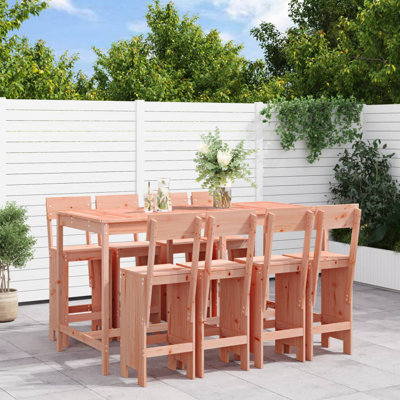 Azmira Brayden Studio Bar Set with Wood Frame and Solid Wood Outer Material
