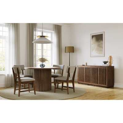 Decambra Auden Mid-century Modern Five Piece Beck Upholstered Dining Set by Latitude Run