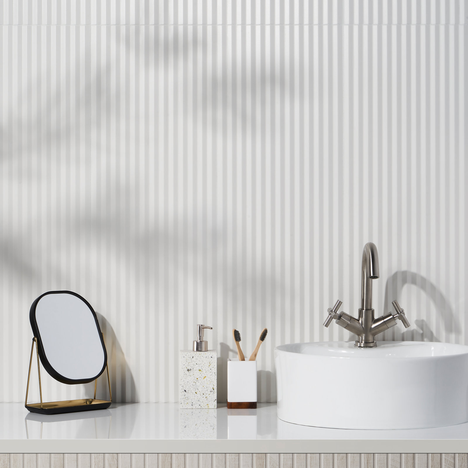 Linear 11.41 in. x 35.37 in. 3D Matte Ceramic Wall Tile (14.42 Sq. Ft. / Case), White