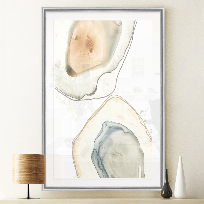 «Ocean Oysters III», reproduction sur toile, H 30,5 po x l 42,5 po, Impression encadrée, Argent argent