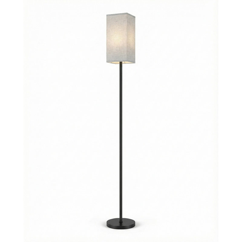 64.6" Floor Lamp, Pole With Foot Switch, Modern Standing Lamp Lampshade, Minimalist Freestanding Lamp (Bulb Not Included), For Living Room, Bedroom Office ETL Listed, Black And Beige E07LD05