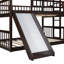 Lit double superposé double au-dessus de double au-dessus de double avec glissière et double échelle, bois massif-1592779667