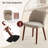 Upholstered Dining Chair with Wood Legs, Wing Backrest, Wooden Kitchen Chair with Thick Cushions-2068405993