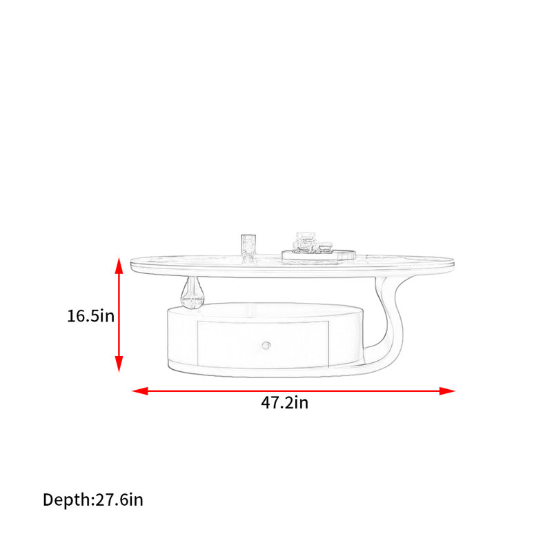 Table basse Modern Light Luxury, Doré