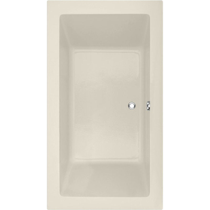 Danika 73'' x 41'' Soaking Acrylic Bathtub, Biscuit, Polished Chrome