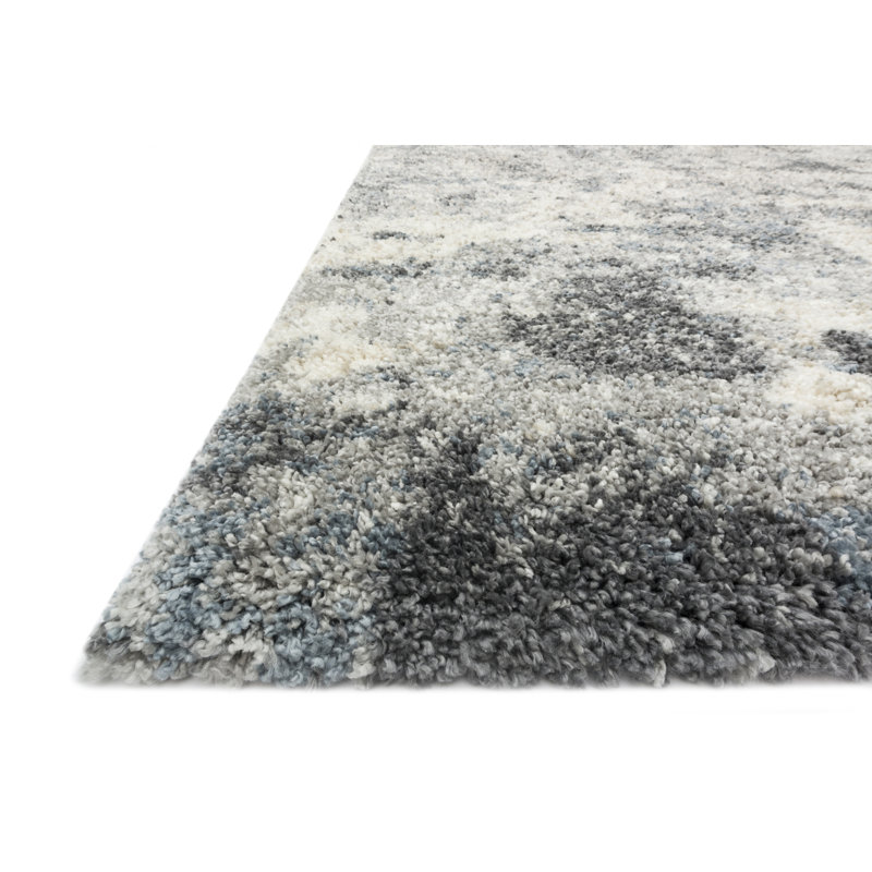 Gimenez Abstract Slate Area Rug, Rectangle 8'10" x 12'