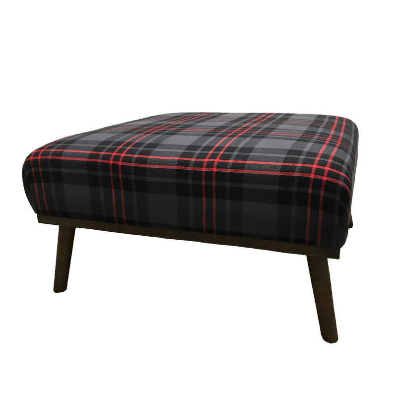 Repose-pieds de cocktail carré à motif écossais 30" Poughkeepsie