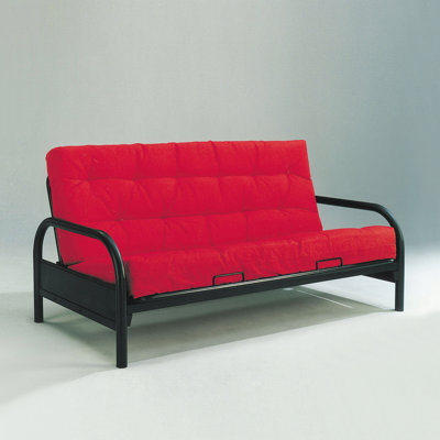 Élégant cadre en métal noir ajustable - Structure solide et 2 places, profondeur de 36 po x largeur de 77 po, hauteur de construction de 32 po, stable, durable, stable, P 36 po x l 77 po, H 32 po