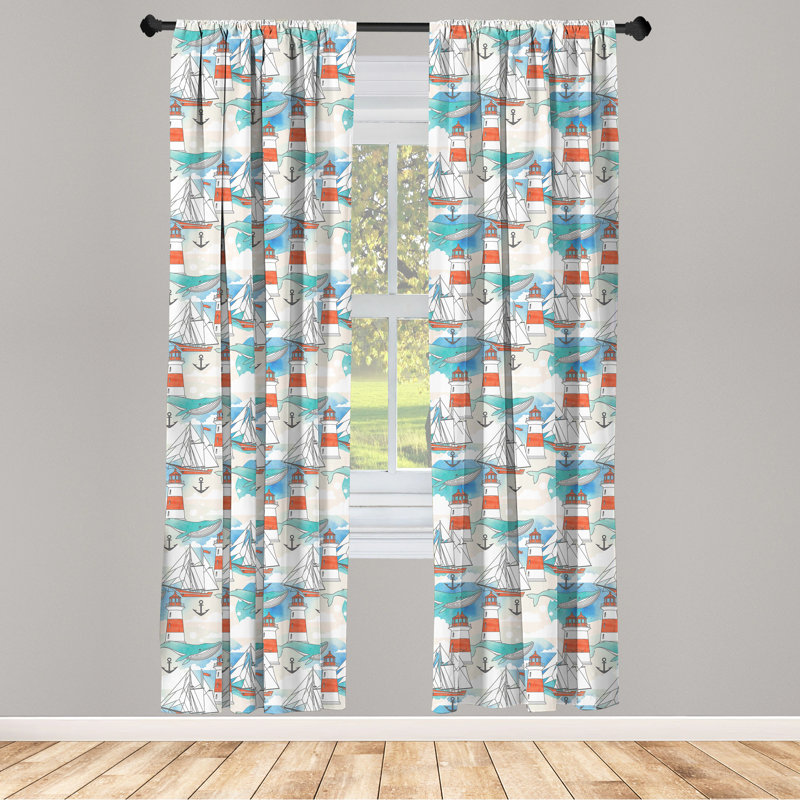 Lighthouse Semi-Sheer Rod Pocket Curtain Panels, 28" x 84"