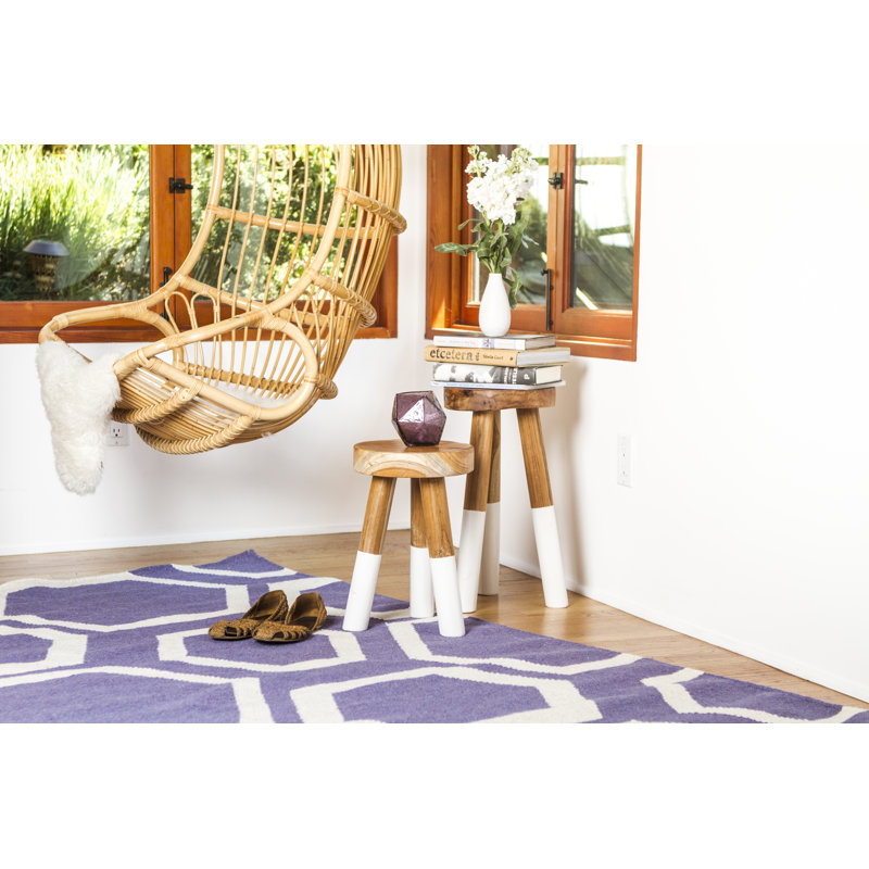 Wool Geometric Area Rug, Rectangle 5' x 8'