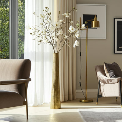 Katarin Metal Aluminum Vase with Sleek Modern Design and Textured Cylindrical Shape for Contemporary Decor