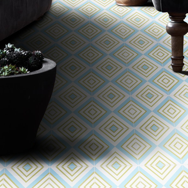 Mazagan 8" x 8" Cement Patterned Wall & Floor Tile