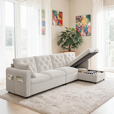 4 Seater Velvet Sofa & Chaise