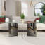 Table basse en verre et argent