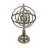 Tabletop Decor, Armillary Sphere w Globe, Polished Silver Metal 15 Inch