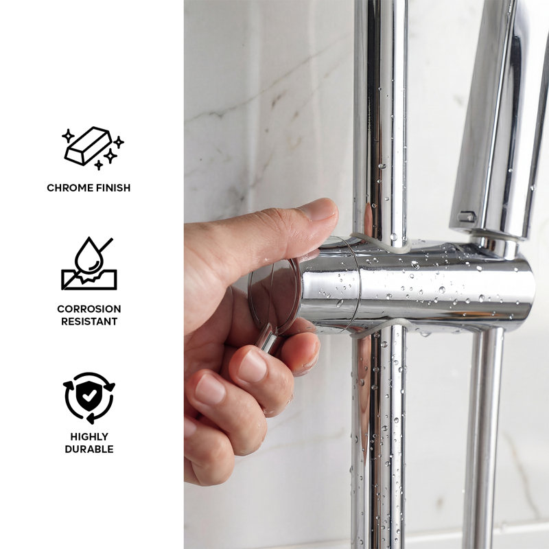 Barre de douche 30 po en acier inoxydable pour salle de bain, finition chromée, Chrome