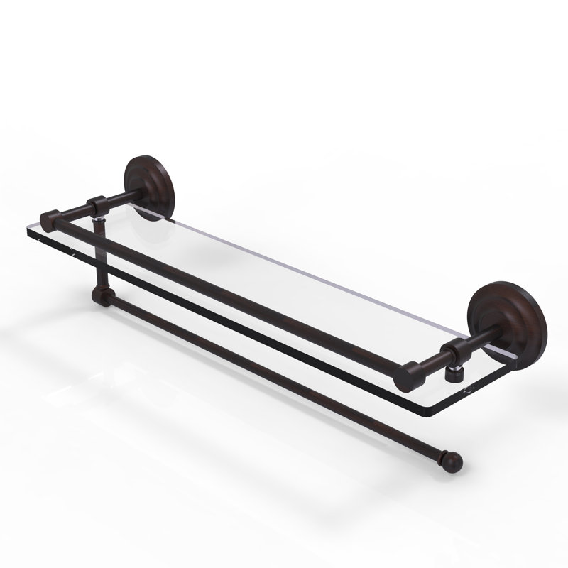 Meira Bracket Shelf with Towel Bar, Venetian Bronze, 5'' H x 22'' W x 5'' D