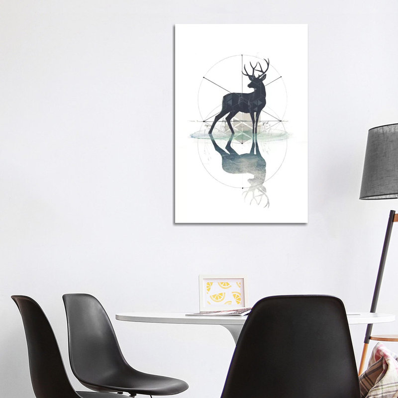 Geometric Stag by 33 Broken Bones - Wrapped Canvas Gallery-Wrapped Canvas Giclée, 101.6 cm H x 66.04 cm W x 3.175 cm D