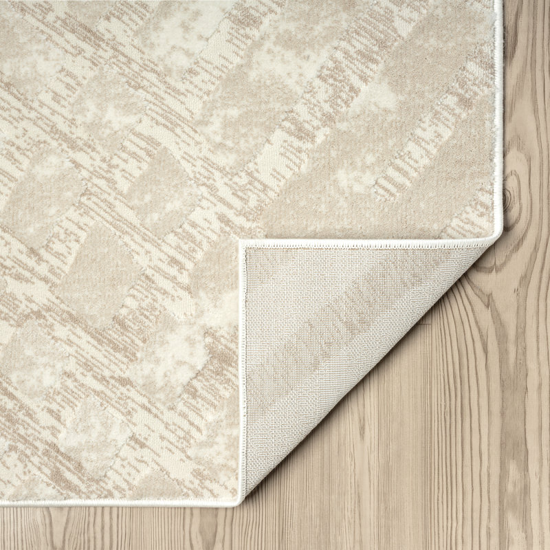 Abani Rugs TER190A Beige Cream Rustic Geometric Modern Area Rug, Rectangle 4' x 6'