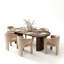 Ensemble de table de salle à manger 7 pièces pour 6 personnes avec accoudoirs en chenille-131644426