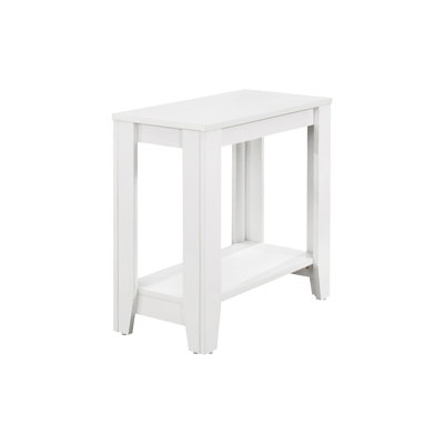 Transitional White Accent Table With Ample Shelving For Bedroom Decor, 11.83 Inches In Width Laminate Side Structure Den Basement, 22 High
