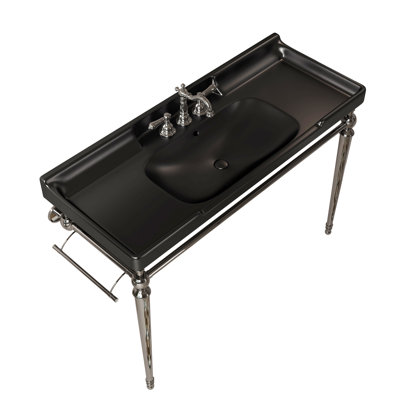 48" Bathroom Ceramic Basin with 3 pre-drilled hole, NO Cabinet and Faucet