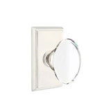 Emtek Passage Interior Mortise Set w/ Rectangular Rosette & Hampton Glass Knob (RH)