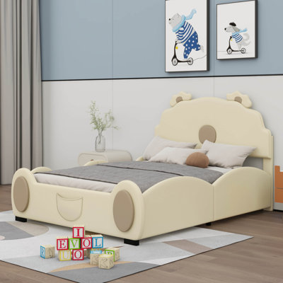 Ameyaa Full Size Upholstered Platform Bed With Piglet Shape Headboard And Children's Slide -  Zoomie Kids, A8D63C8B49294D578C3CB9A5ED201574