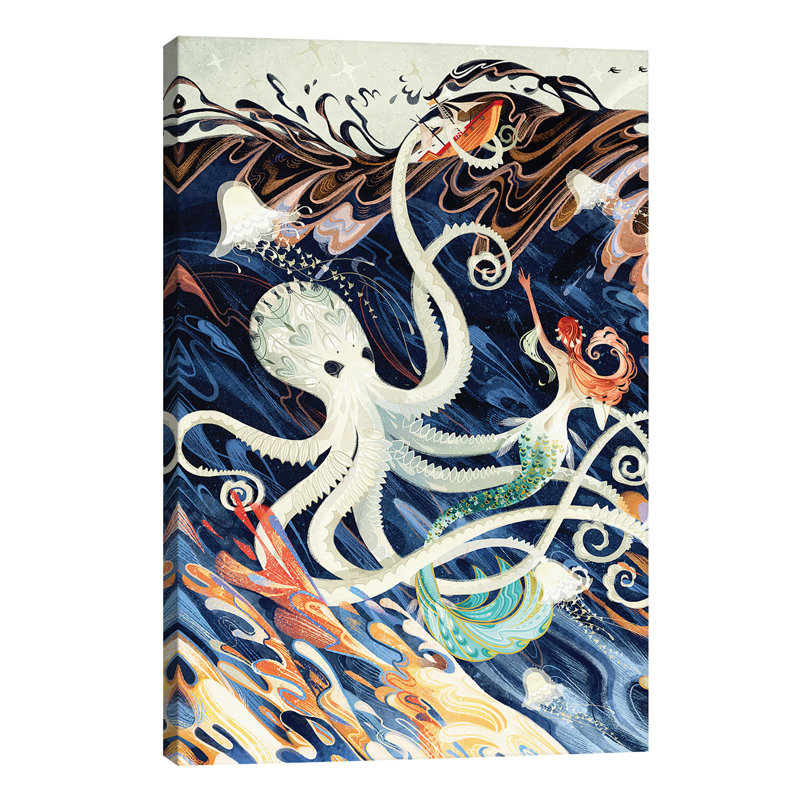 Little Mermaid - Wrapped Canvas Painting, 66.04 cm H x 45.72 cm W x 3.175 cm D
