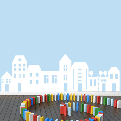Ensemble de décalcomanie murale little city