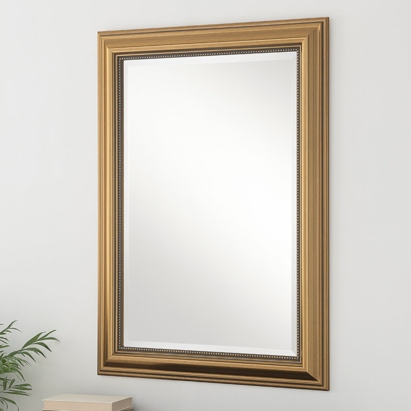 Magdalene Beaded Framed Wall Mounted Accent Mirror, 93cm H x 118.5cm W, Gold