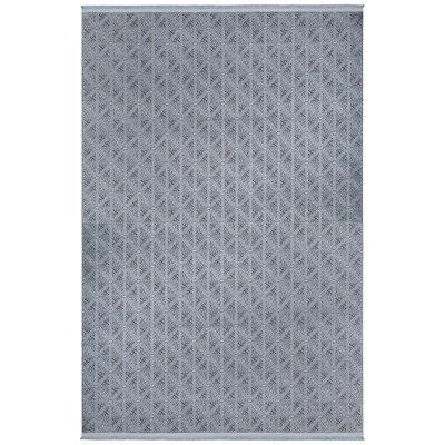 Tapis gris en viscose tissé à la machine Candler