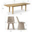 Ensemble de table de salle à manger extensible 72-104 "en placage de bois avec chaises entièrement rembourrées-846999641
