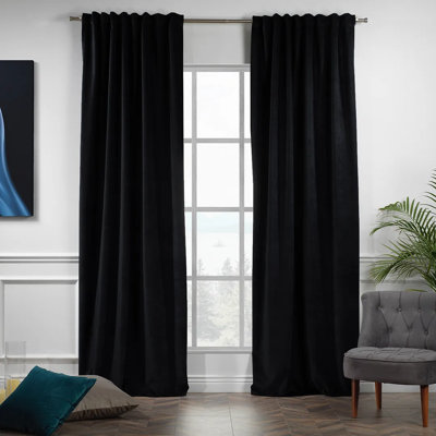 Extra Long & Extra Wide Matte Velvet Curtain Panel