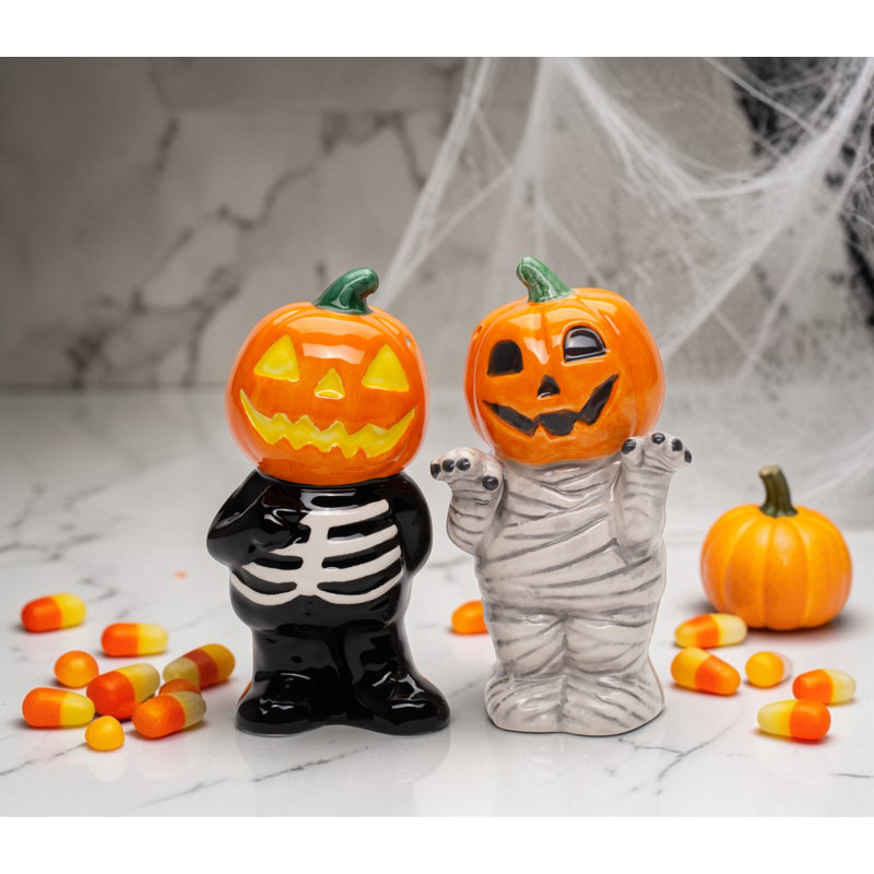 Citrouille d'Halloween, sel et poivre