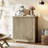 Fluted Modern Buffet Sideboard Cabinet With Doors & Shelves-1965663067