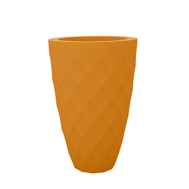 Vases Resin Pot Planter, 39.25" H x 25.5" W x 25.5" D, Ecru