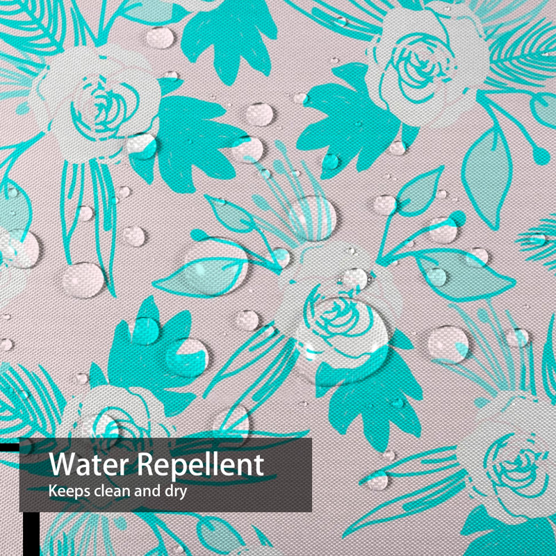 Pink Green White Floral Summer Hipster Shower Curtain with 12 Hooks, L 72 po x l 84 po