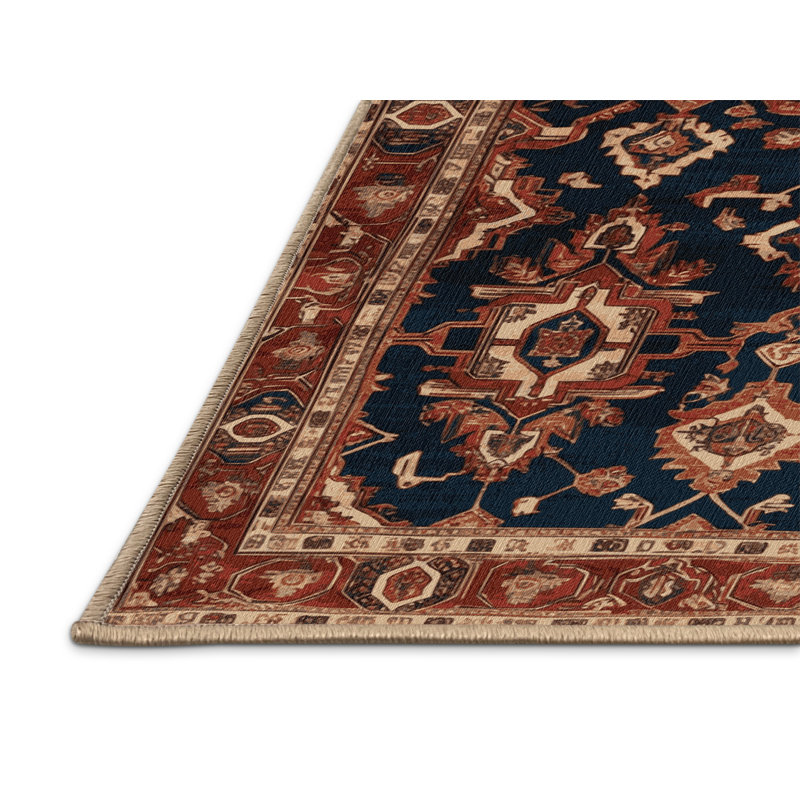Machine Washable Persian Brown Area Rug, Rectangle 6' x 9'