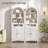 66.2" Tall Arched Bathroom Storage Cabinet with Flip Drawer and Shelves-426857380