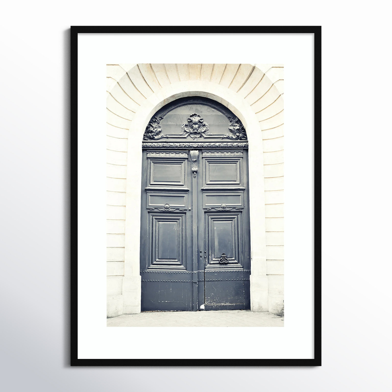 Black Paris Door by Caroline Mint, Black, 34" H x 25" W