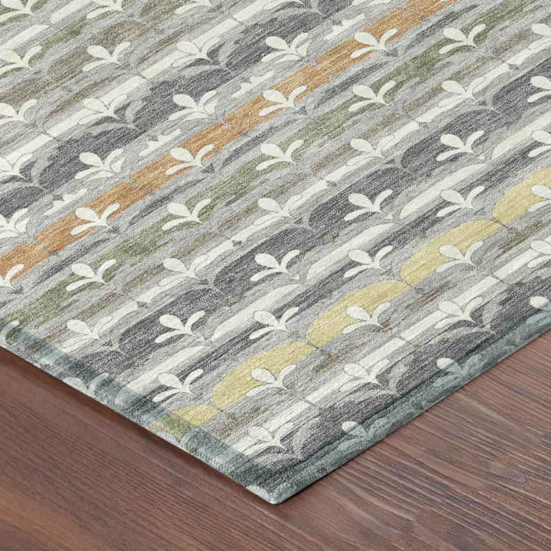 Machine Washable Indoor/Outdoor Chantille ACN2479 Damask Rug, Gray, 2'3" x 7'6" Runner