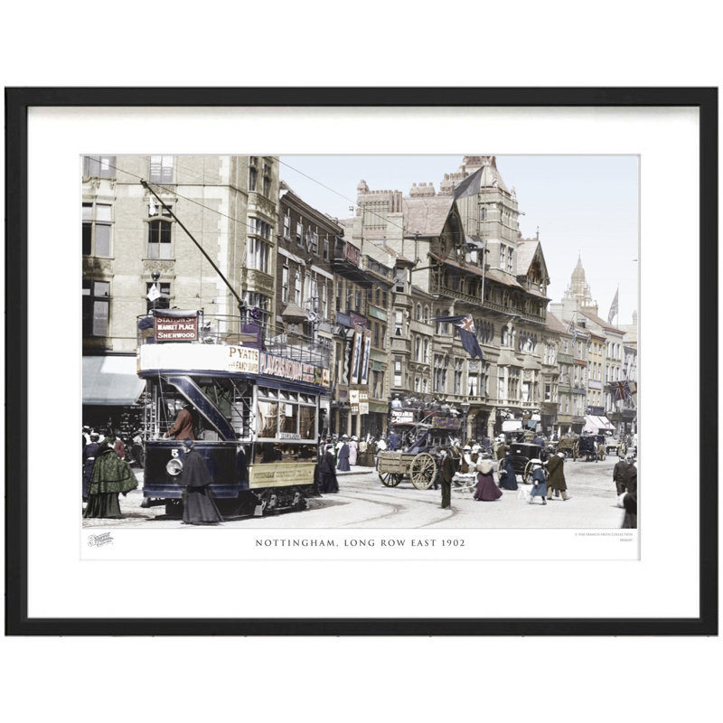 Nottingham, Long Row East 1902 - Single Picture Frame Print, 40cm H x 50cm W x 2.3cm D
