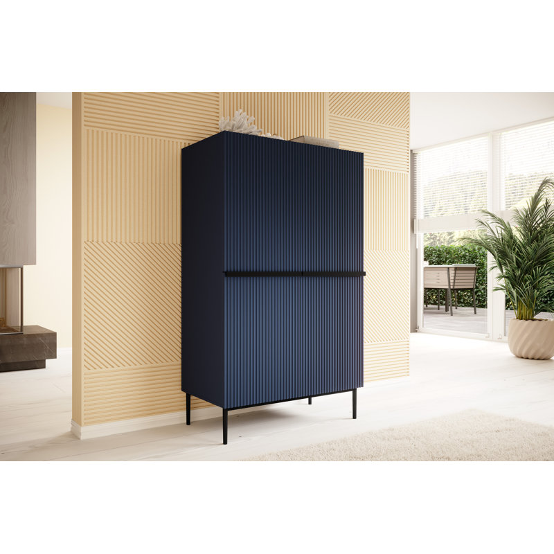 Alessja 2 Door Laminate Wardrobe, Wave blue/Black