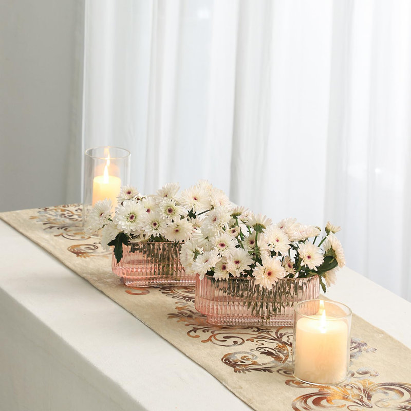Vase de table en verre Wahidullah, Rose