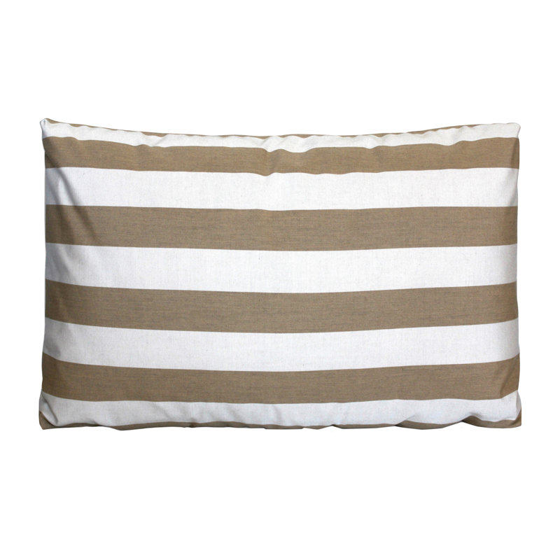 Rozenn Cushion, Rectangle 35cmH x 55cmW, Taupe Striped