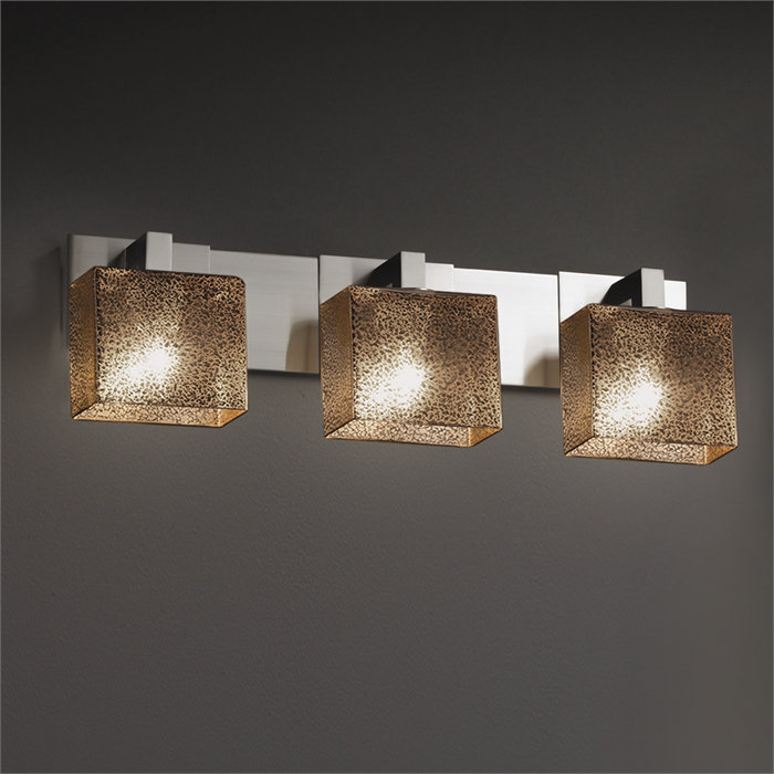 Éclairage pour meuble-lavabo 3 lumières Casson, Nickel brossé, Opale