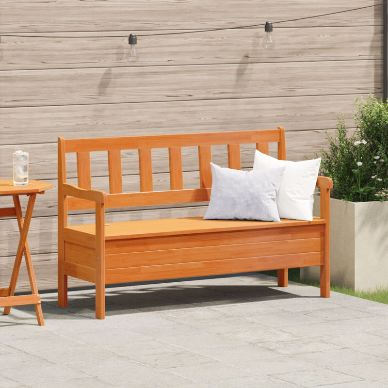 Solid Wood Outdoor Bench, Brown
