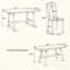 Ensemble de table de salle à manger en bois 6 pièces avec long banc et 4 chaises Farmhouse-1636999323